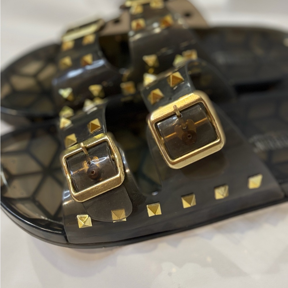 Cape Robbin Regal Black Jelly Studded Slide Sandals Women’s Size 8 - Picture 9 of 11